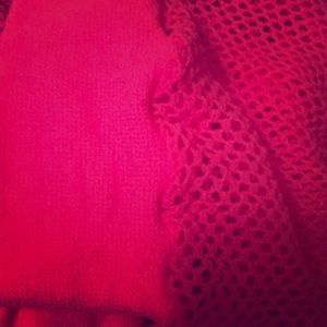 Electric pink fishnet thigh high stockings